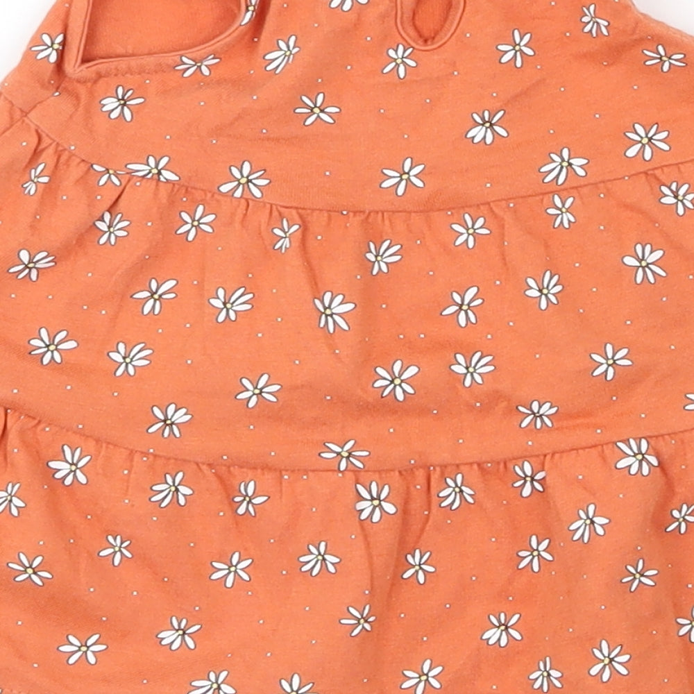 Primark Girls Orange A-Line Size 3-6 Months - flowers