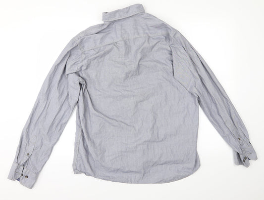 RESERVED Mens Blue Button-Up Size L