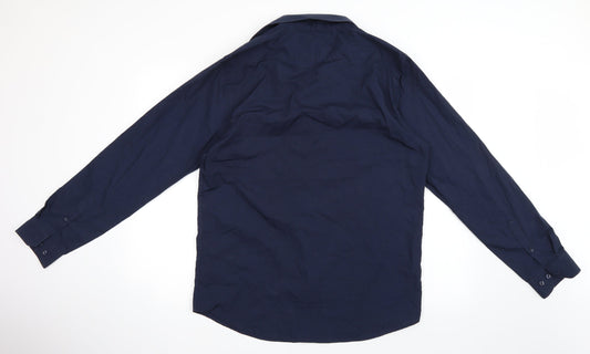 Primark Mens Blue Button-Up Size 15.5