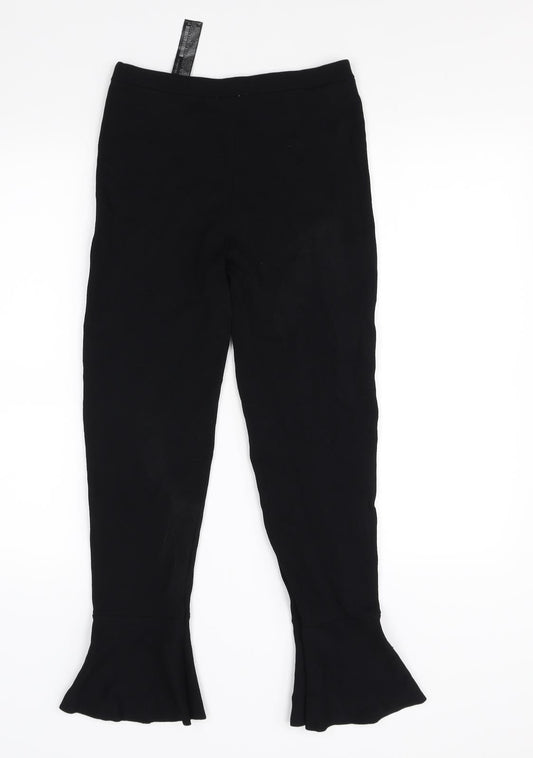Womens UK Size M Zara Regular Fit Black Trousers