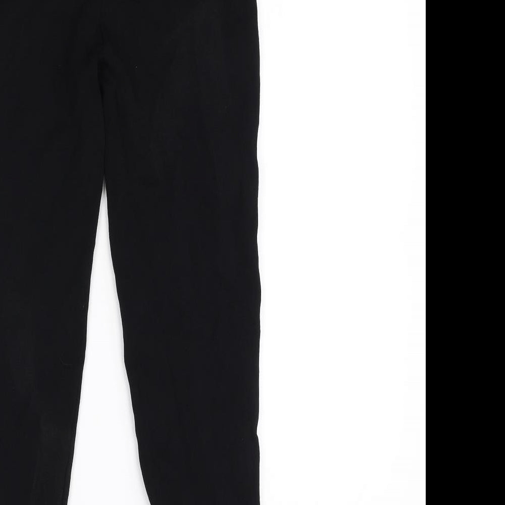Womens UK Size M Zara Regular Fit Black Trousers