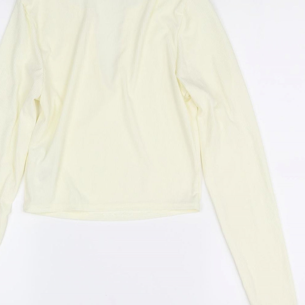 Womens UK Size 10 Missguided Yellow Basic T-Shirt