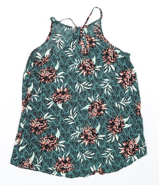 New Look Womens Green Floral Basic Blouse Size 12