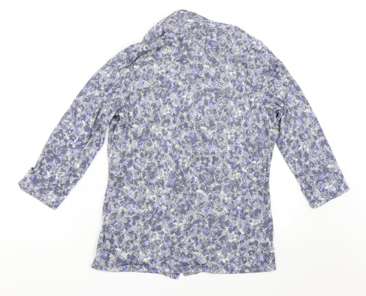 Per Una Womens Blue Basic Button-Up Size 8