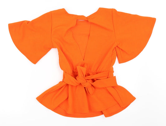 Womens UK Size 6 Boohoo Orange Basic Blouse
