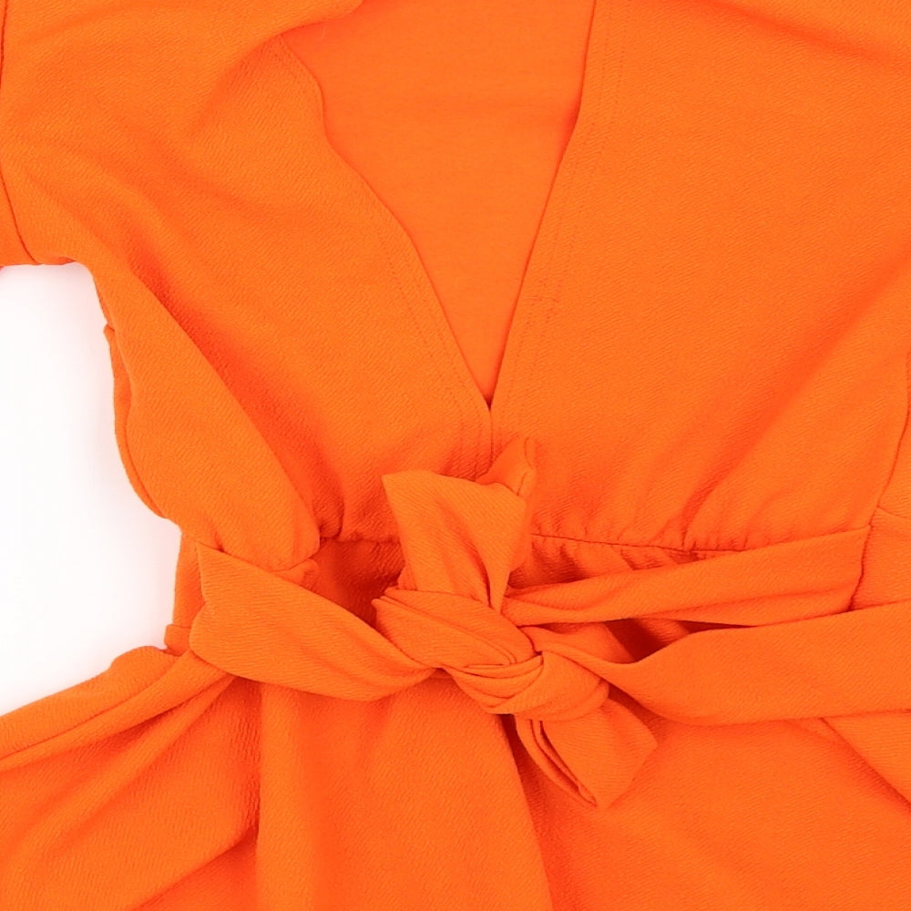 Womens UK Size 6 Boohoo Orange Basic Blouse