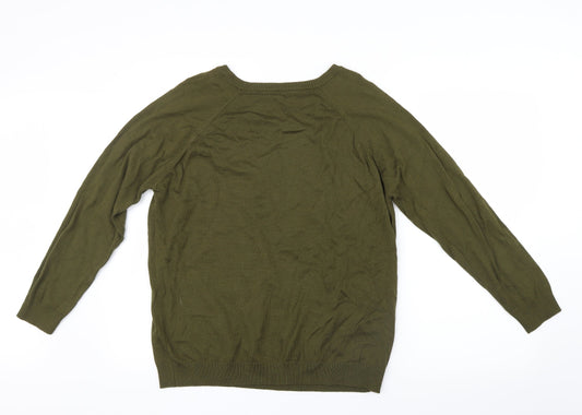 Simply Be Womens Green Knit Pullover Jumper Size 12