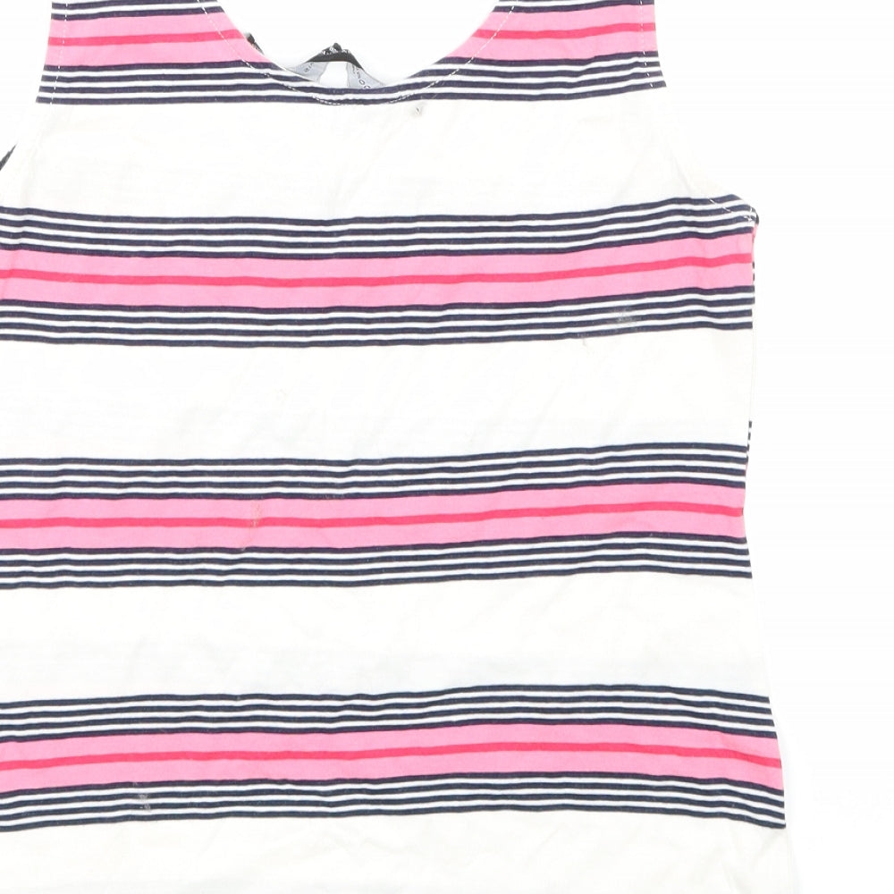 Dorothy Perkins Womens White Striped Basic T-Shirt Size 8