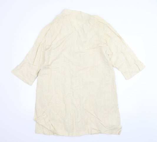 Adini Womens Beige Shirt Dress Size M