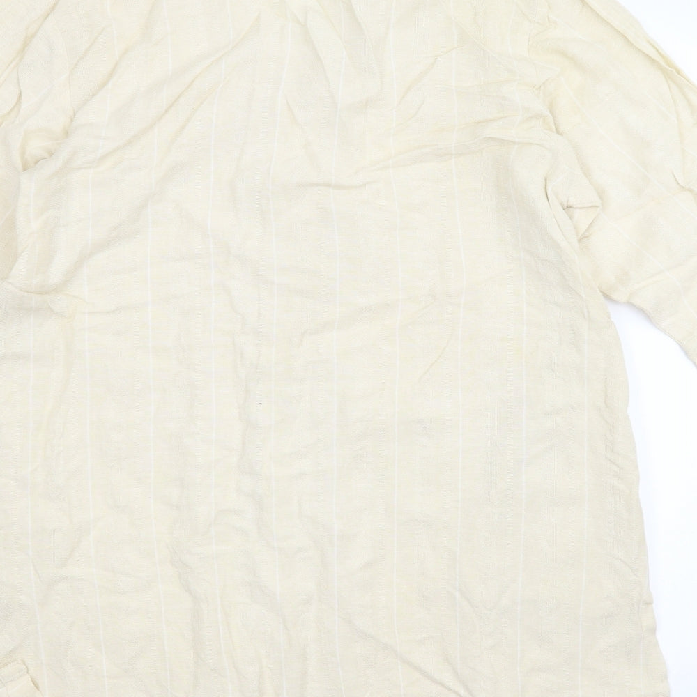 Adini Womens Beige Shirt Dress Size M