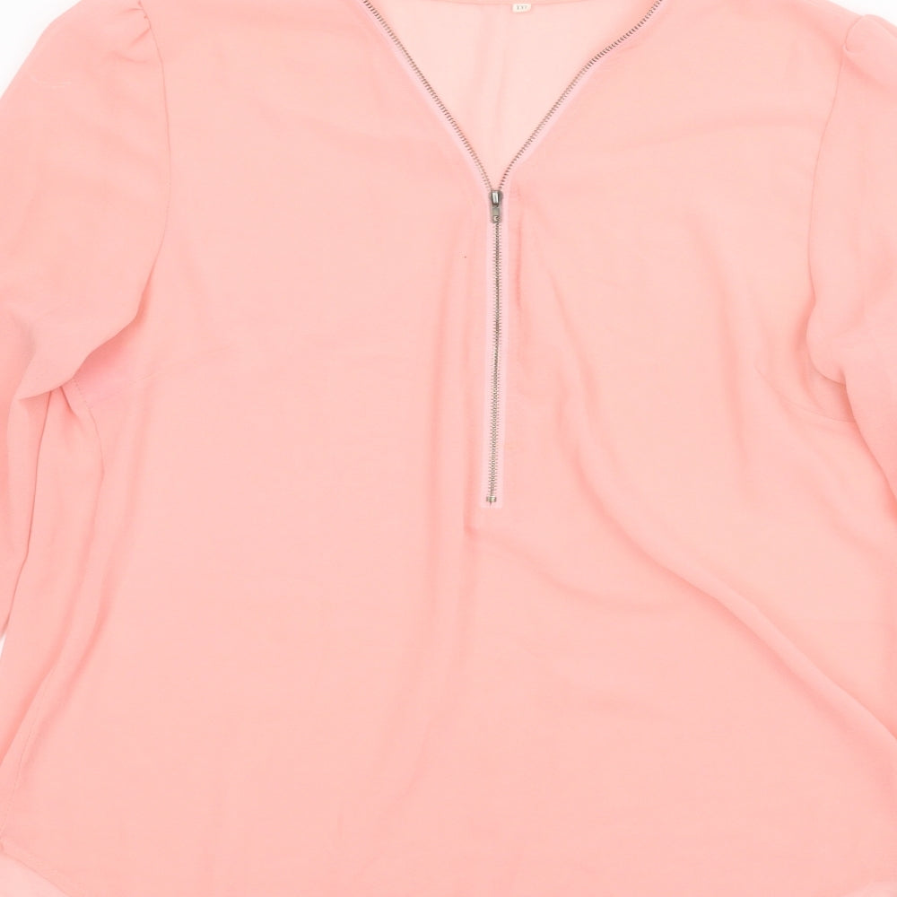 Womens UK Size 2XL Preworn Pink Basic Blouse