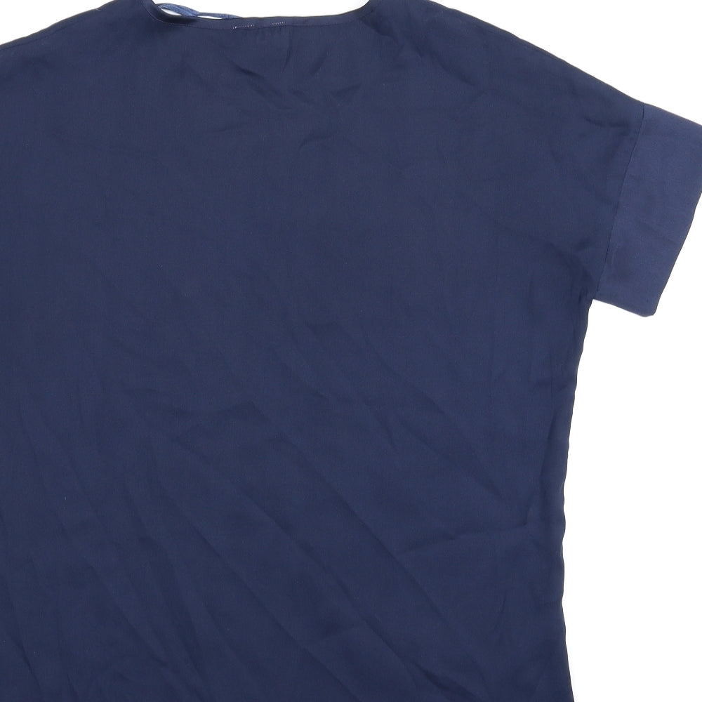 Womens UK Size 8 Linea Blue Basic Blouse