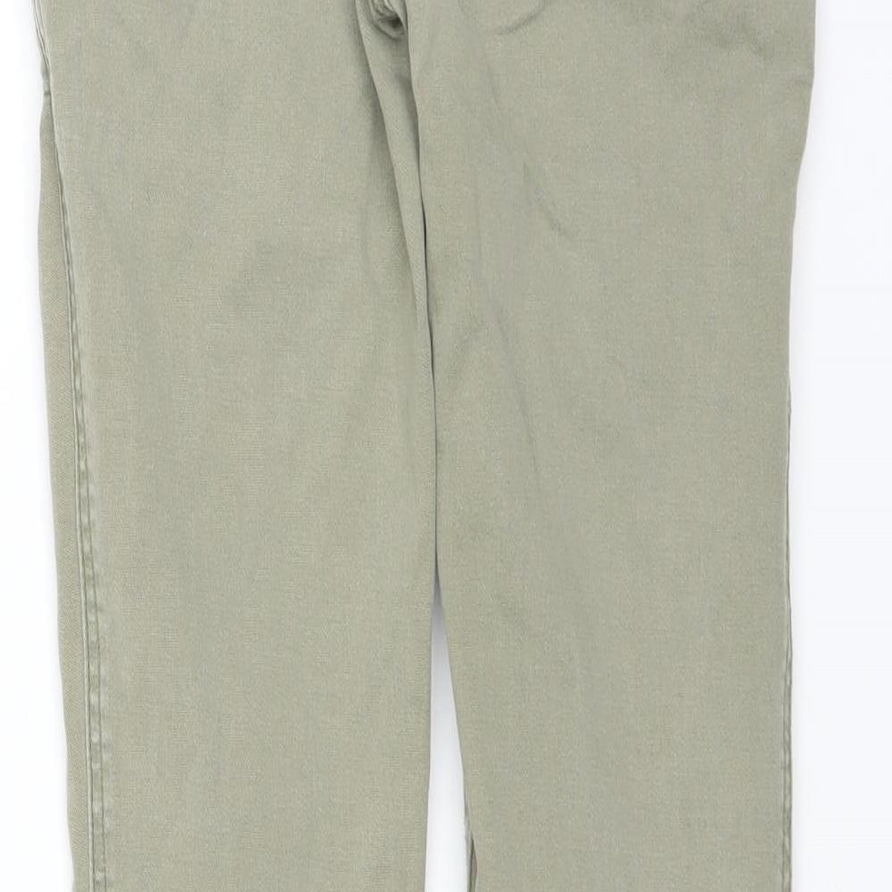 Hollister Womens Green Denim Skinny Jeans Size 26 in L25 in - zip detail