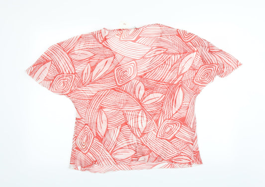 H&M Womens Red Geometric Basic Blouse Size 18 - sheer