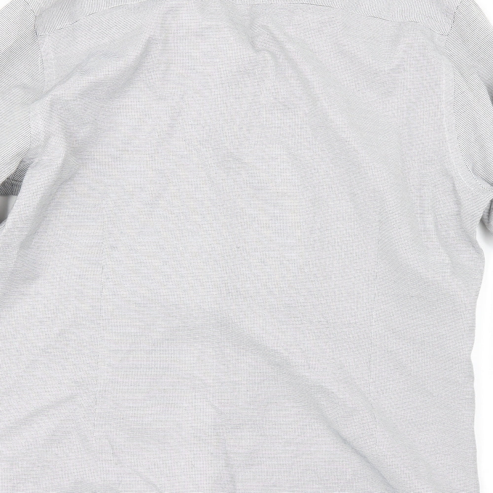 Spital Fields Mens Grey Button-Up Size 16