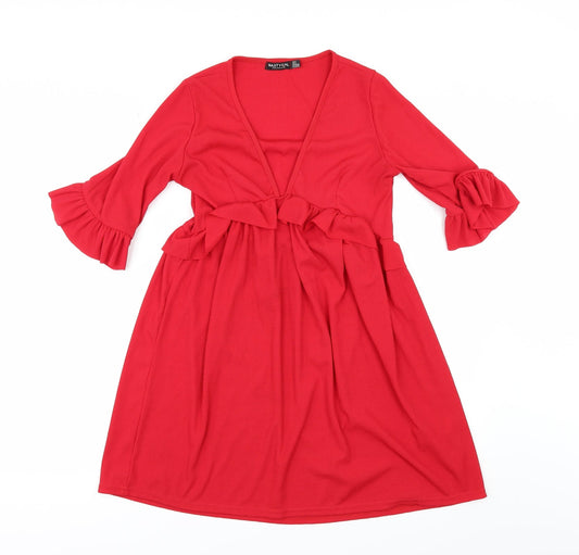 Nasty Gal Womens Red A-Line Size 6