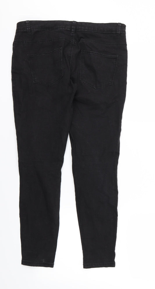 Denim & Co. Womens Black Denim Skinny Jeans Size 12 L27 in