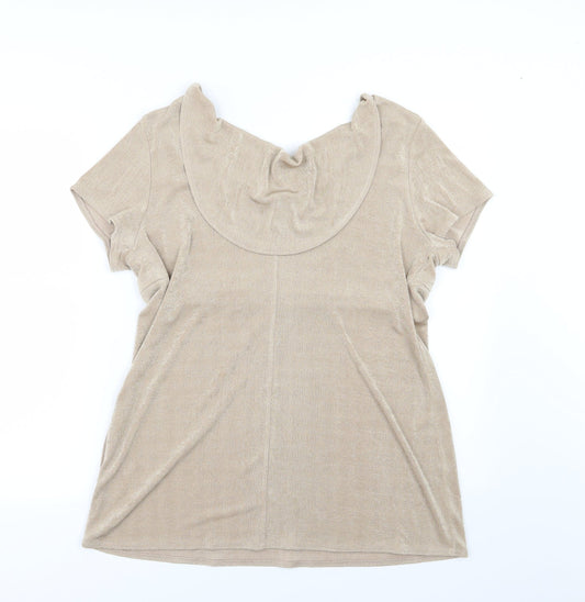 Kaleidoscope Womens Beige Basic Blouse Size 16