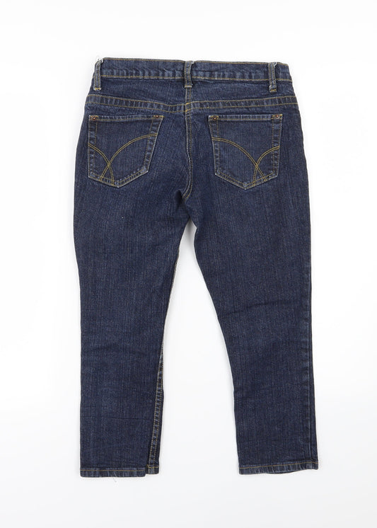 Denim & Co. Womens Blue Denim Cropped Jeans Size 8 L20 in
