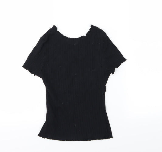 SheIn Womens Black Knit Pullover Jumper Size S