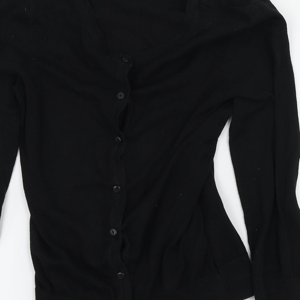 H&M Womens Black Cardigan Jumper Size 4