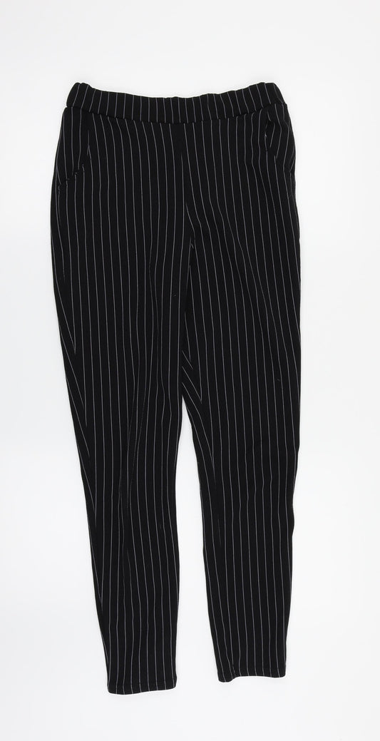 Womens UK Size 10 PRETTYLITTLETHING Regular Fit Dress Pants Black Trousers