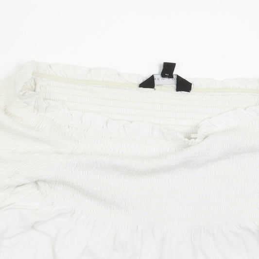 Womens UK Size 10 New Look White Cropped Blouse