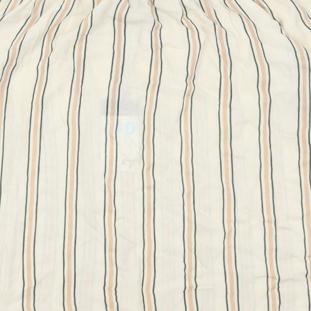 Primark Womens Beige Striped Basic Blouse Size 10