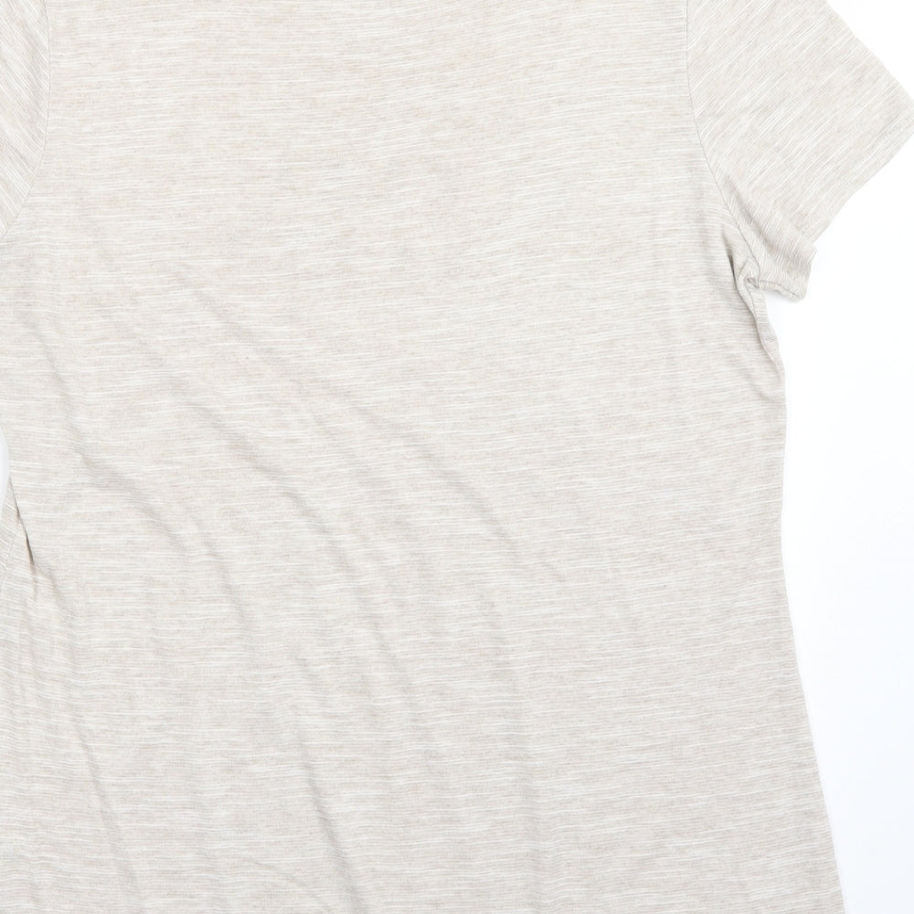 Womens UK Size 14 Papaya Beige Basic T-Shirt