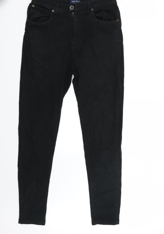 Womens UK Size S Zara Regular Fit Skinny Black Jeans