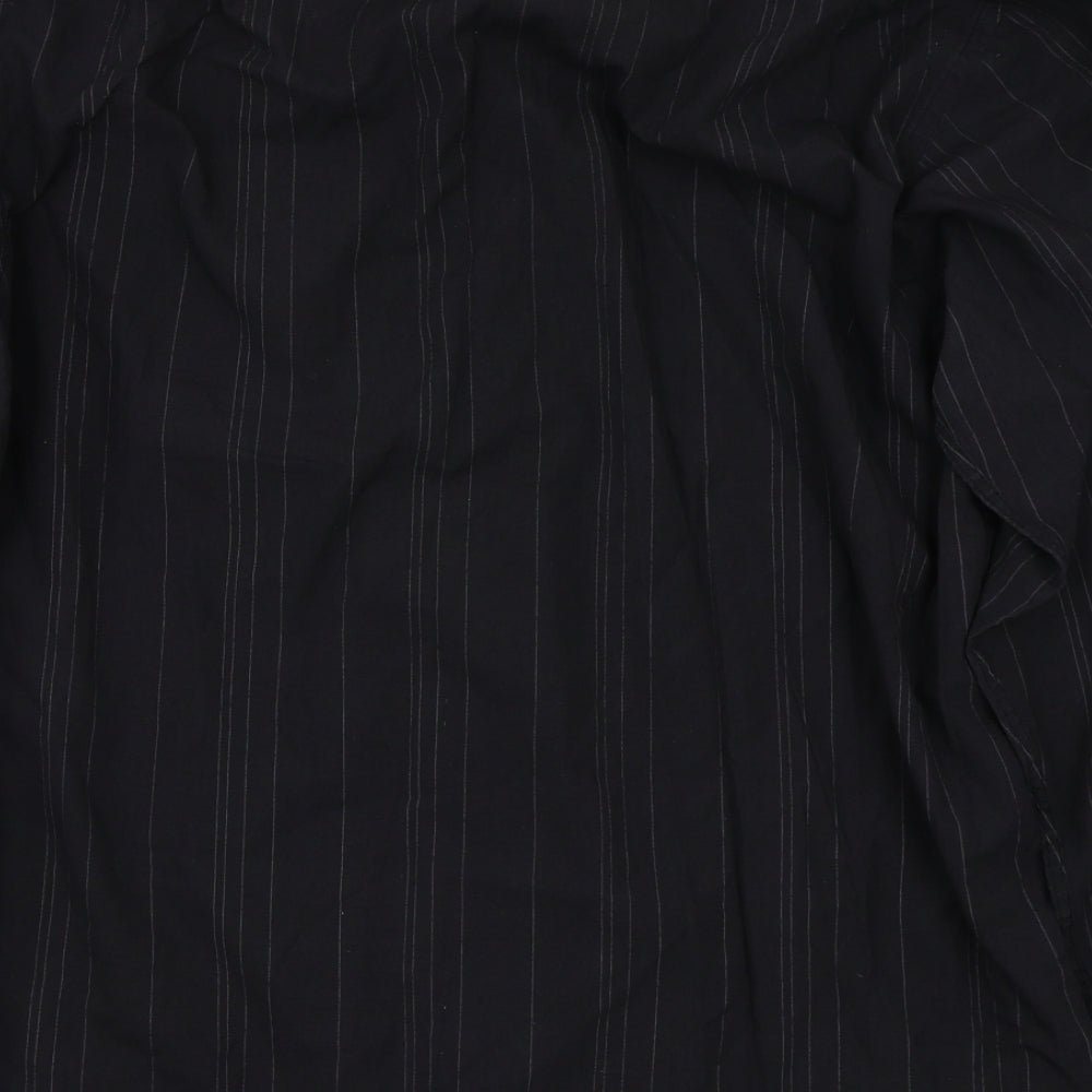 Mens UK Size L blue lake Black Button-Up Long Sleeve Casual Shirt