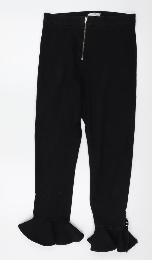 Womens UK Size 28 in Zara Regular Fit Straight Black Jeans