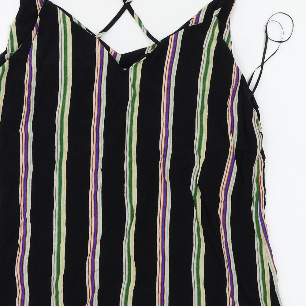 F&F Womens Black Striped Basic Blouse Size 14