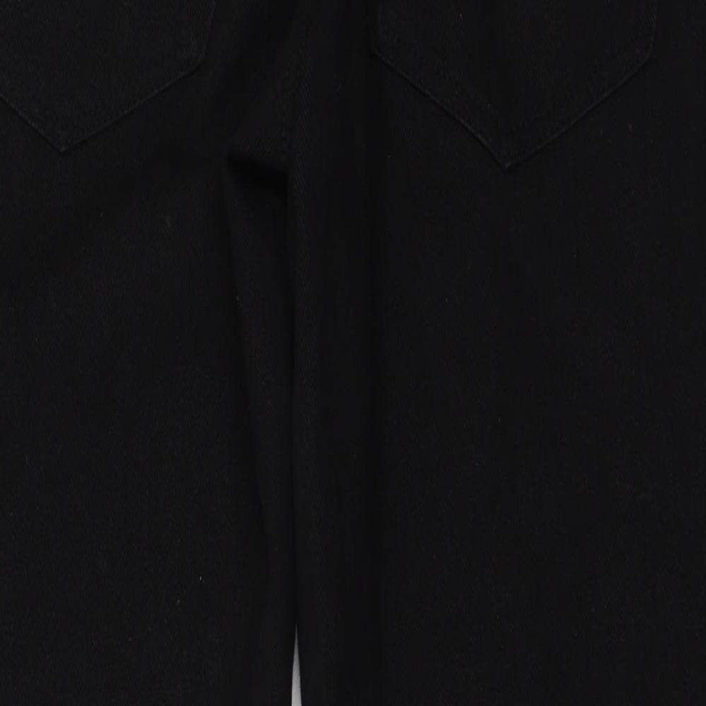 PRETTYLITTLETHING Womens Black Straight Jeans Size 10 L25 in