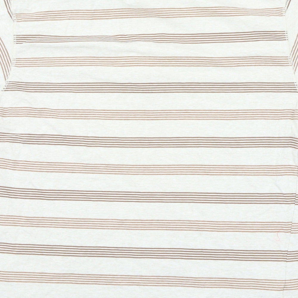 Marks and Spencer Mens Beige Striped Polo Size M