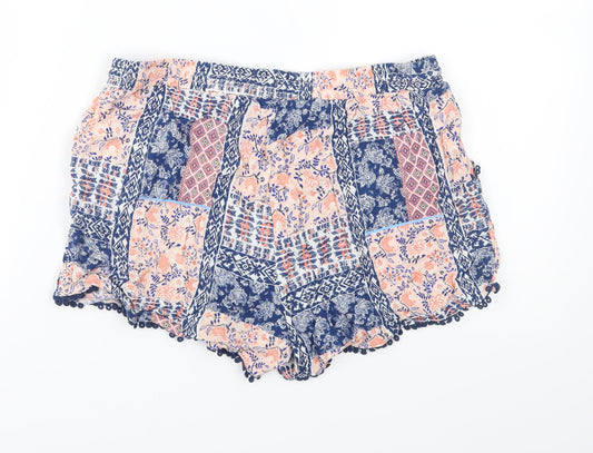 Atmosphere Womens Blue Geometric  Mom Shorts Size 10
