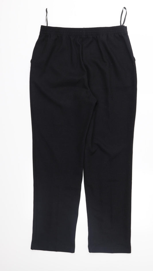 Womens UK Size 10 Papaya Regular Fit Black Trousers
