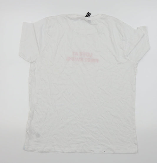 Womens UK Size 14 New Look White Basic Polo