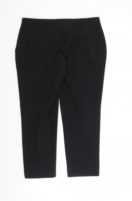 Womens UK Size 8 Dorothy Perkins Regular Fit Cropped Black Trousers