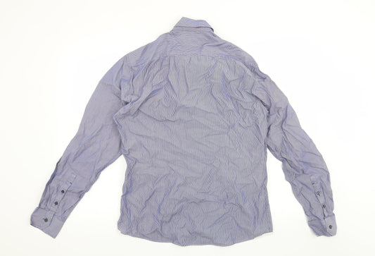 Mens UK Collar Size 15.5 Limited Collection Smart Blue Dress Shirt