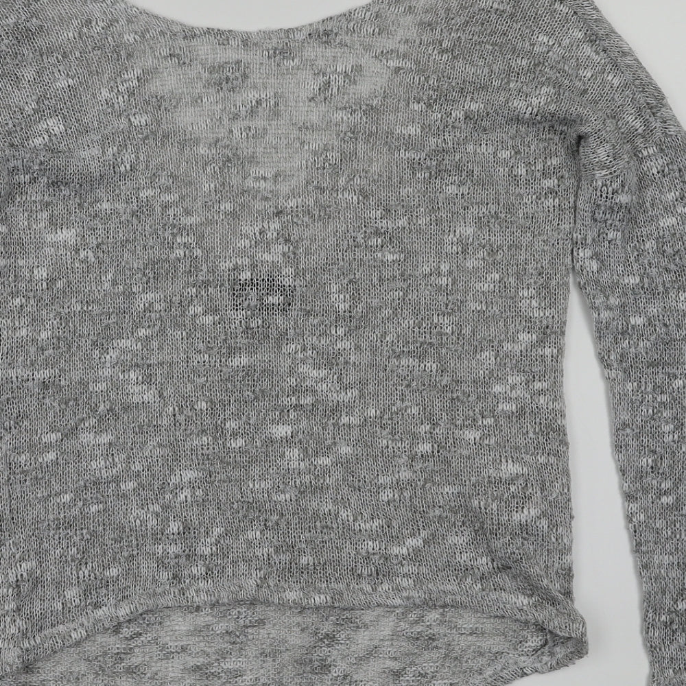 Womens UK Size XS VILA Grey Basic T-Shirt