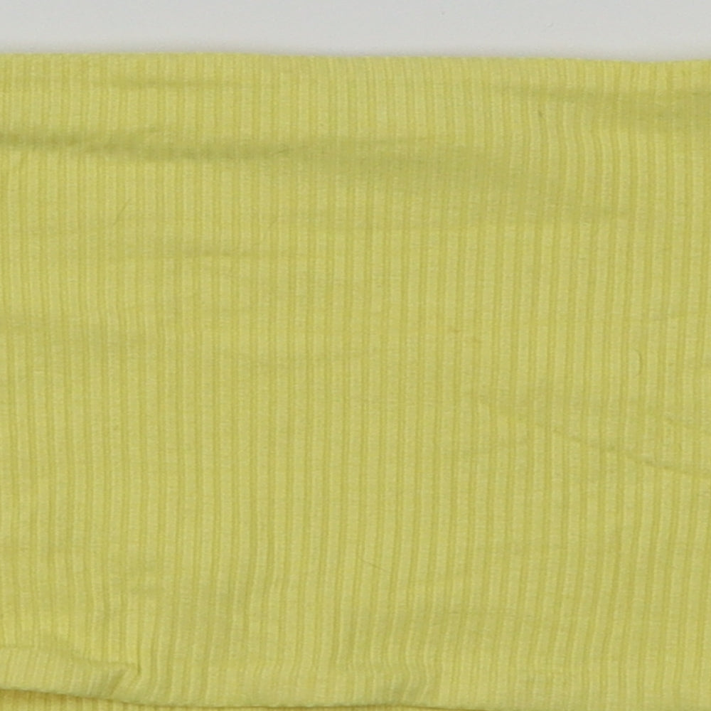 Womens UK Size 12 Topshop Yellow Basic T-Shirt