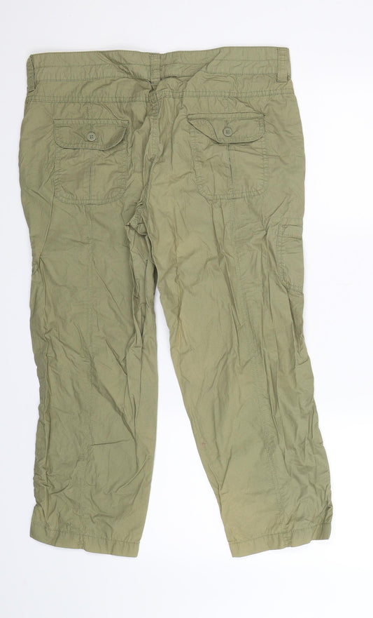 TU Womens Green Chino Trousers Size 12 L24 in