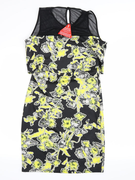 Sparrow Womens Yellow Floral Tank Dress Size 12