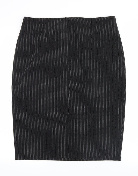 AMARANTO Womens Black Striped  Straight & Pencil Skirt Size 12