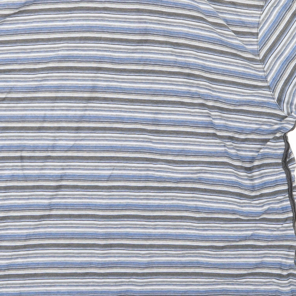 Mantaray Mens Blue Striped Polo Size L