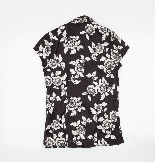 Womens UK Size 10 New Look Black Basic Button-Up
