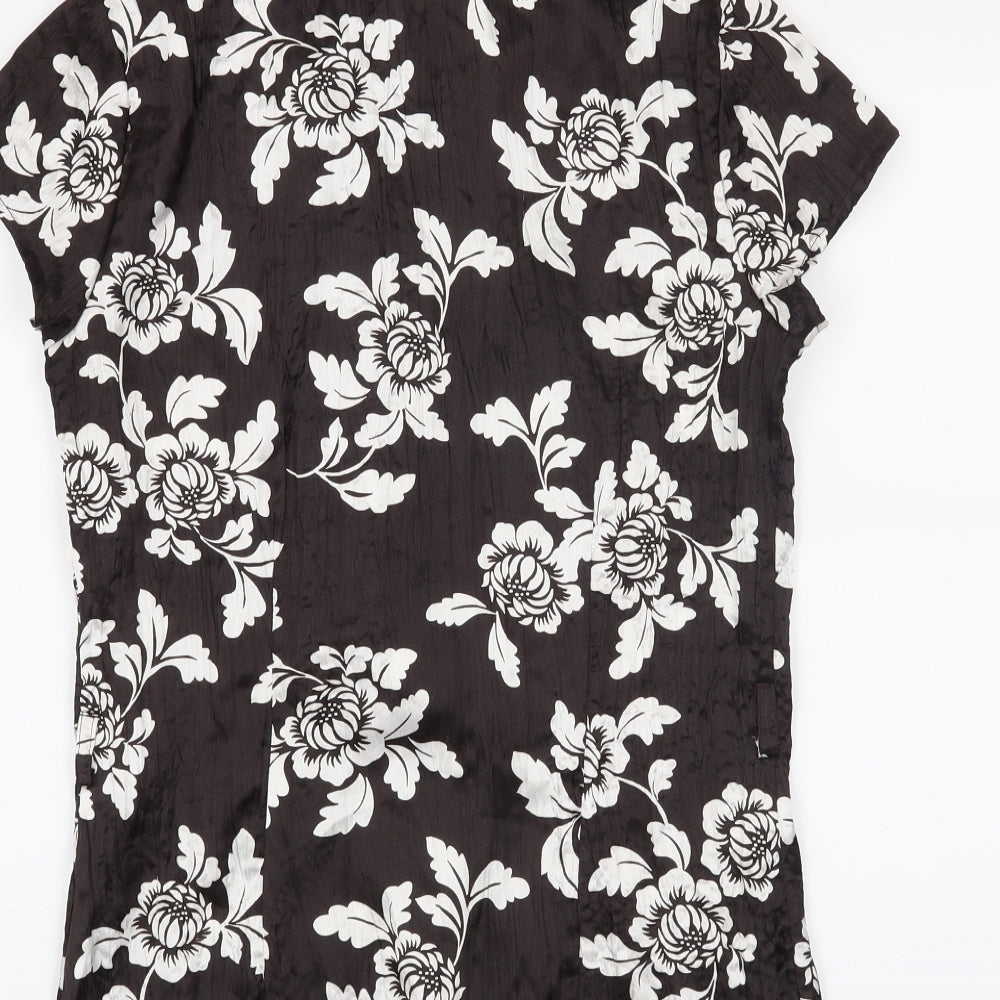 Womens UK Size 10 New Look Black Basic Button-Up
