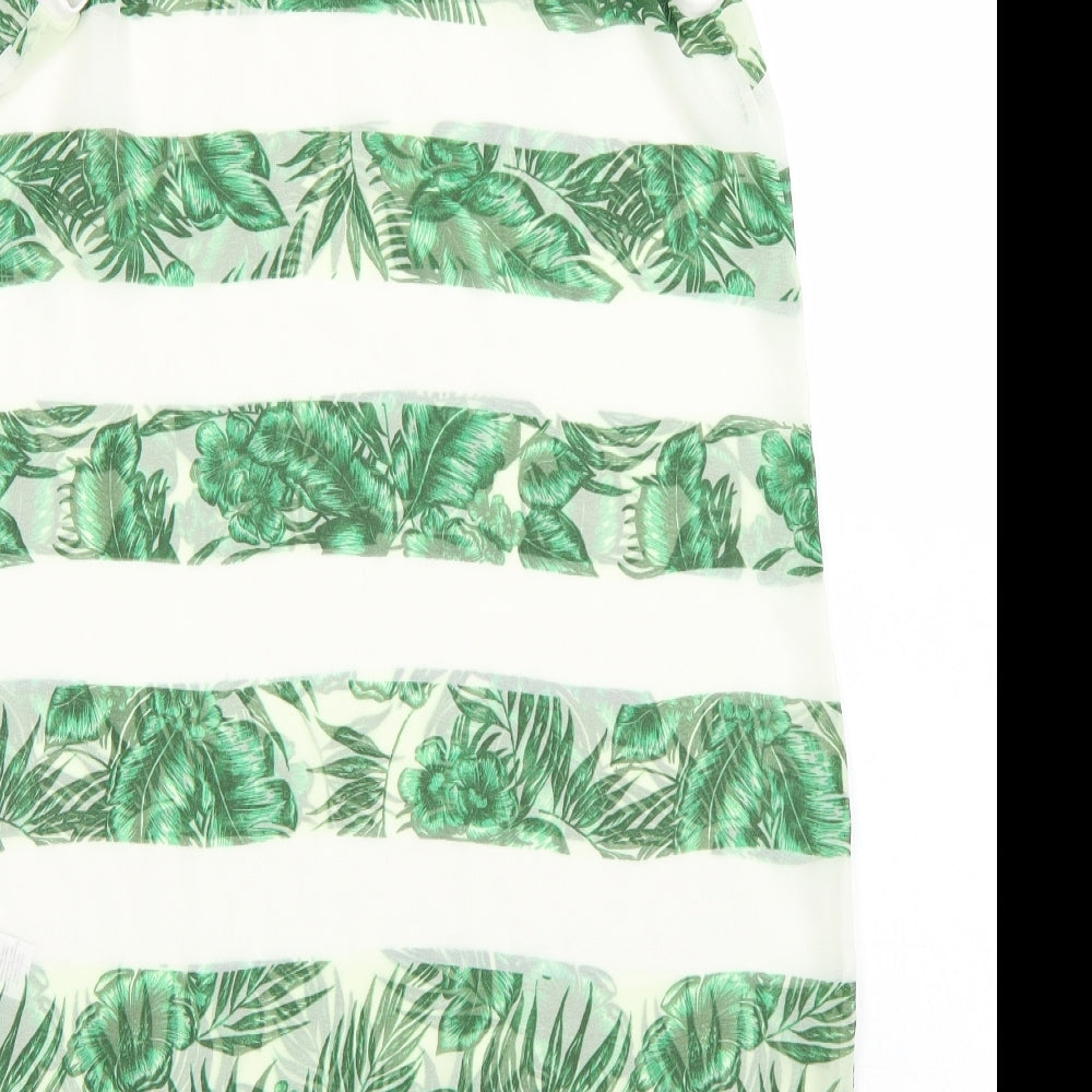 NEXT Womens Green Floral A-Line Size 12