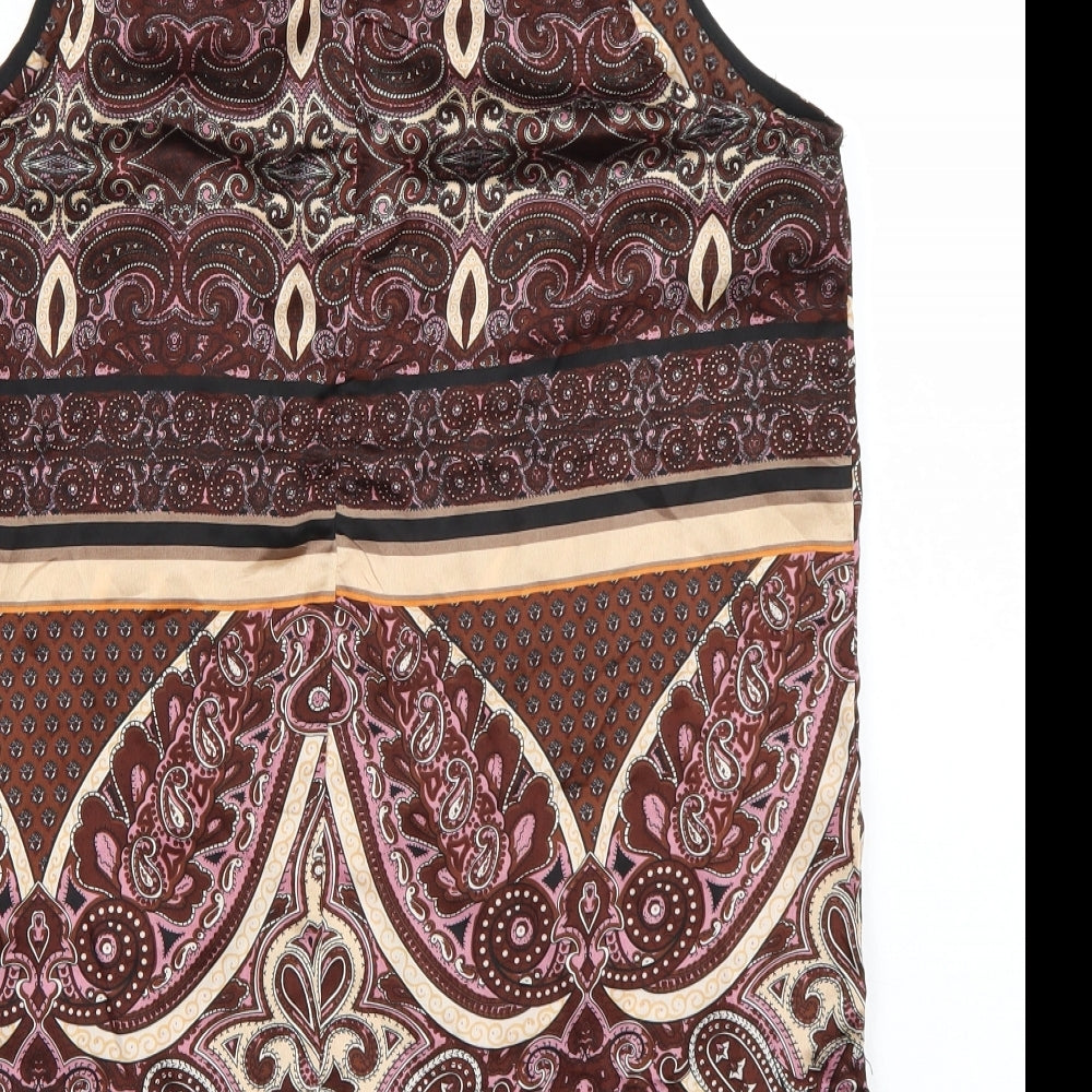 Parisian Collection Womens Multicoloured Paisley Basic Tank Size 12